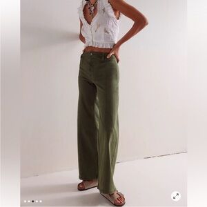 We The Free Libre Olive Green Wide-Leg Pants